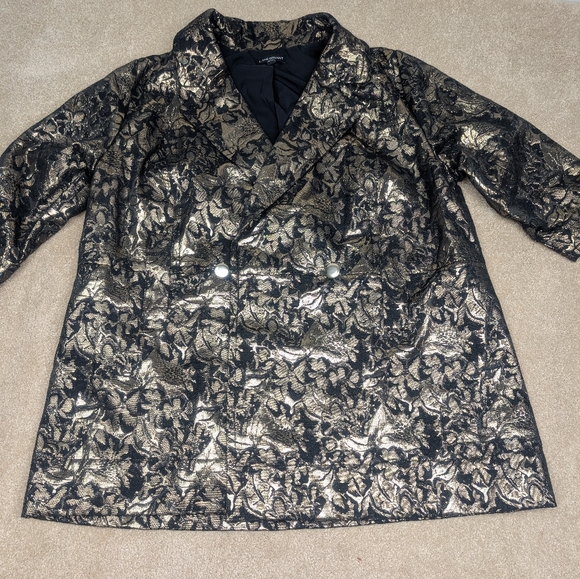 Lane Bryant Brocade Blazer Black and Gold Size 18/20 - Picture 4 of 15